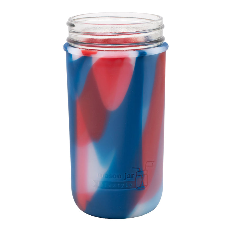 Load image into Gallery viewer, Silicone Sleeve for Pint &amp; Half 24oz Mason Jars, shown in use, view 29
