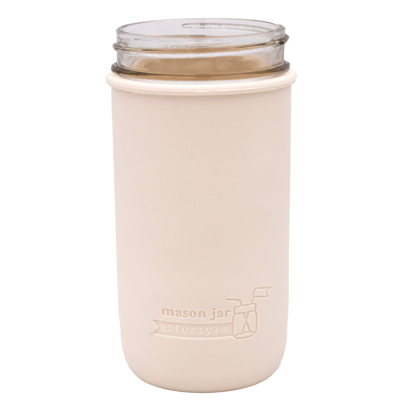 Load image into Gallery viewer, Silicone Sleeve for Pint &amp; Half 24oz Mason Jars, shown in use, view 31
