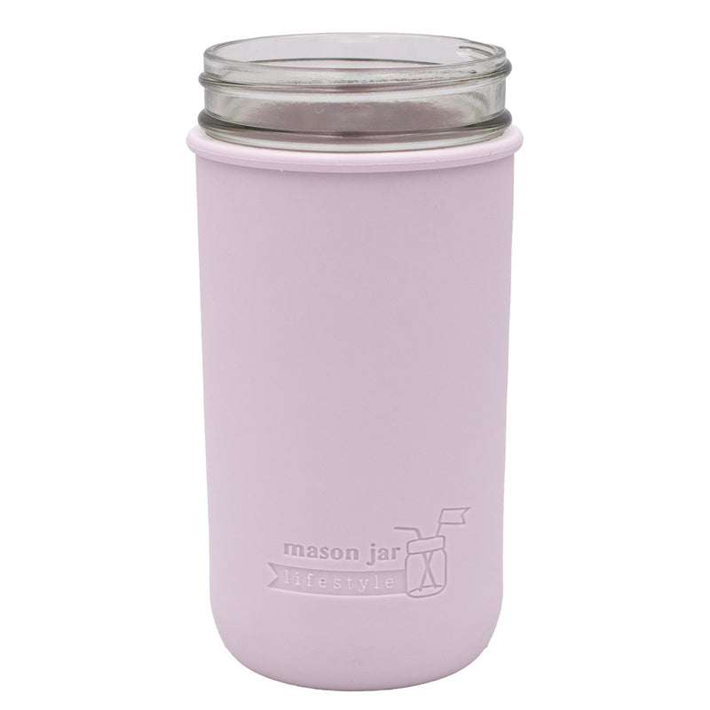 Load image into Gallery viewer, Silicone Sleeve for Pint &amp; Half 24oz Mason Jars, shown in use, view 34
