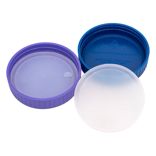 Leak Proof Plastic Storage Lids with Silicone Liners for Mason Jars