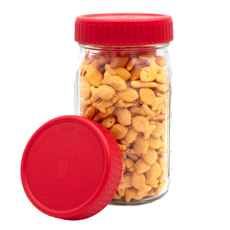 Load image into Gallery viewer, Leak Proof Plastic Storage Lids with Silicone Liners for Mason Jars
