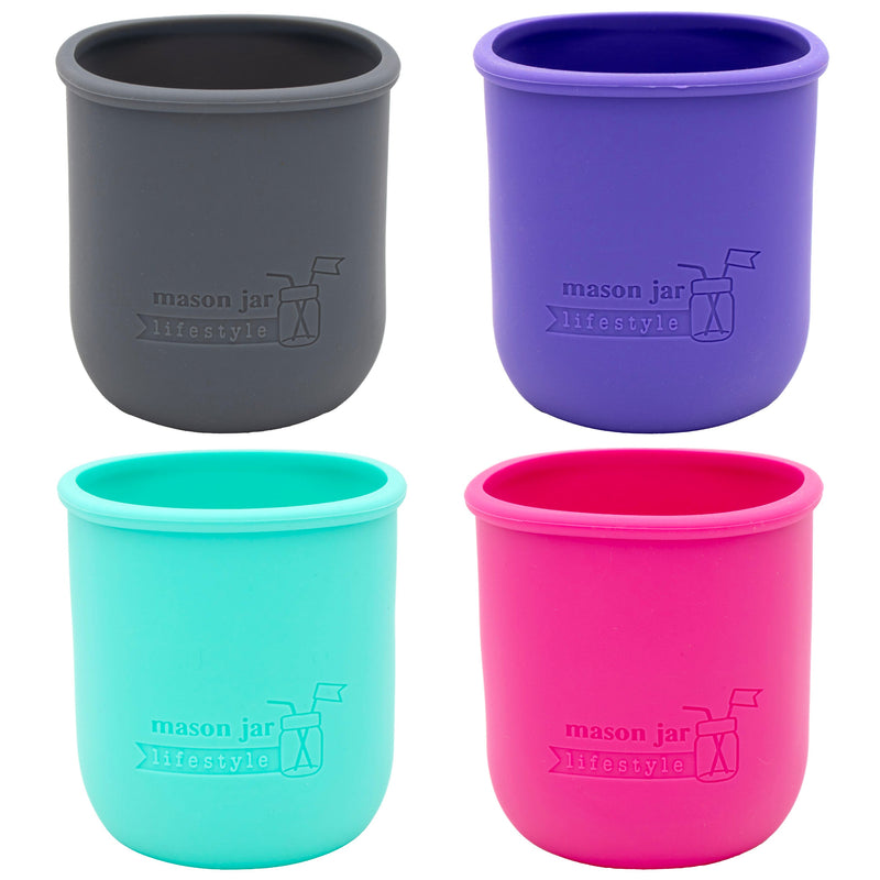 Load image into Gallery viewer, Silicone Sleeve for Regular Mouth Pint 16oz Mason Jars
