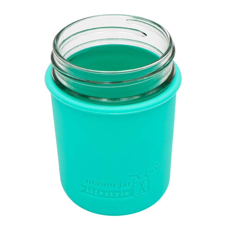 Load image into Gallery viewer, Silicone Sleeve for Regular Mouth Half Pint 8oz Mason Jars
