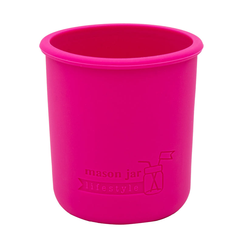 Load image into Gallery viewer, Silicone Sleeve for Regular Mouth Half Pint 8oz Mason Jars
