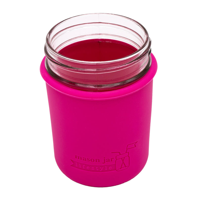 Load image into Gallery viewer, Silicone Sleeve for Regular Mouth Half Pint 8oz Mason Jars
