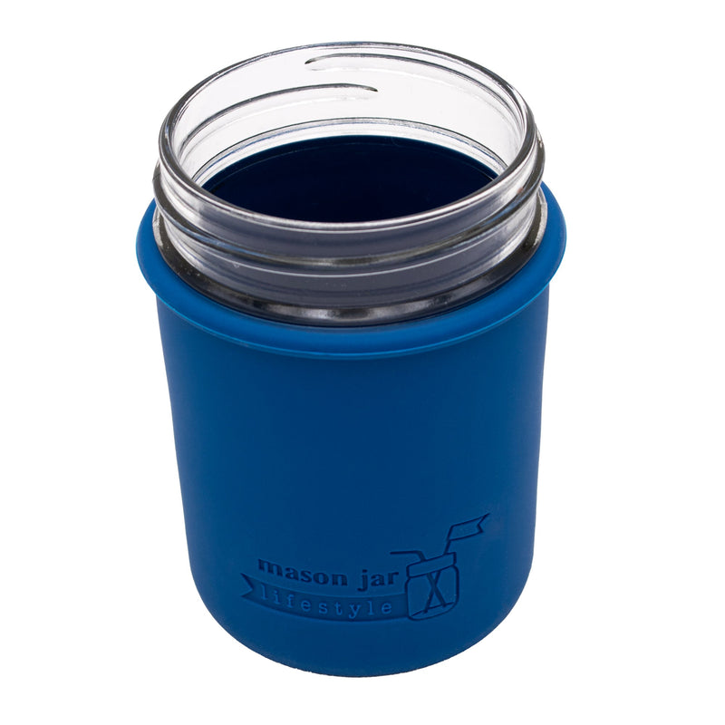 Load image into Gallery viewer, Silicone Sleeve for Regular Mouth Half Pint 8oz Mason Jars

