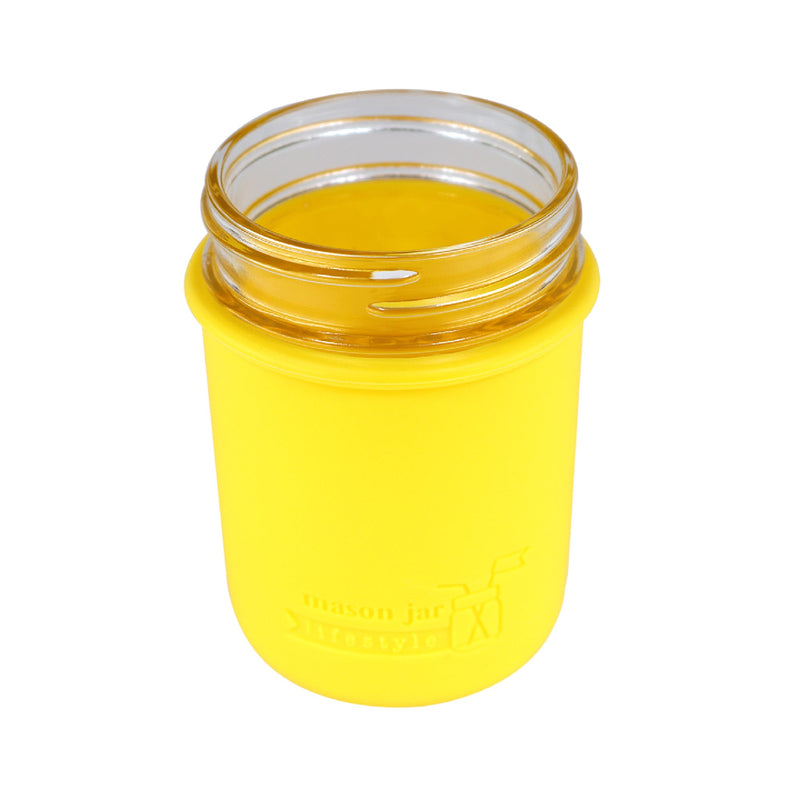 Load image into Gallery viewer, Silicone Sleeve for Regular Mouth Half Pint 8oz Mason Jars
