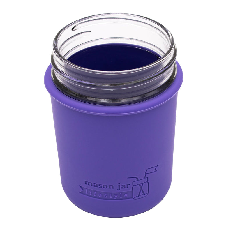 Load image into Gallery viewer, Silicone Sleeve for Regular Mouth Half Pint 8oz Mason Jars
