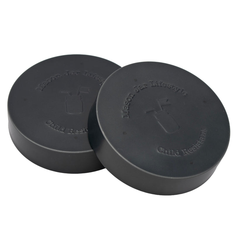 Load image into Gallery viewer, Child Resistant Lids for Regular Mouth Mason Jars 2 Pack
