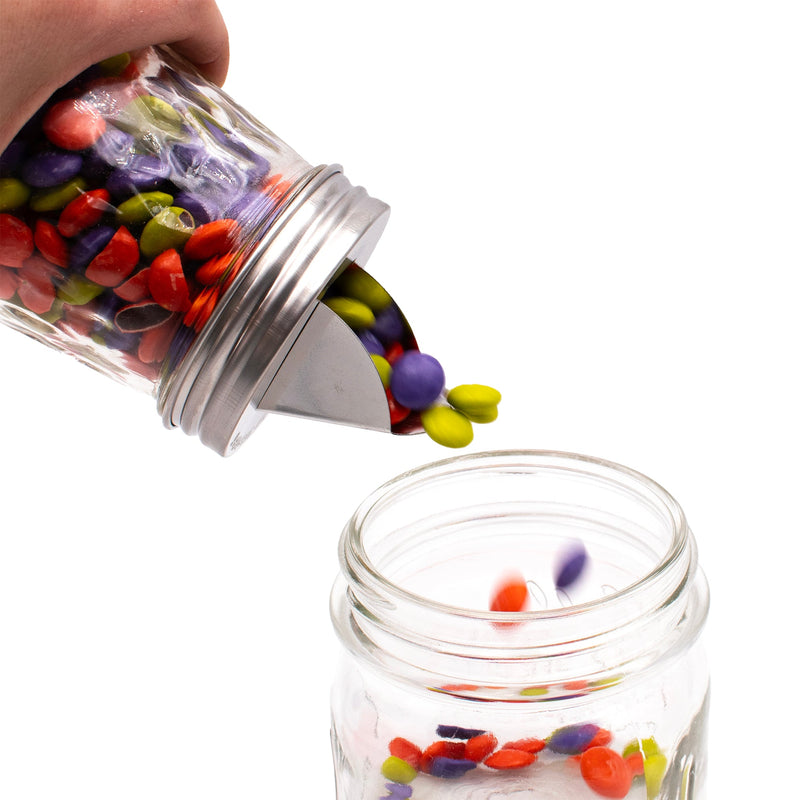 Load image into Gallery viewer, Grain Dispenser Stainless Steel Lids for Mason Jars 2 Pack
