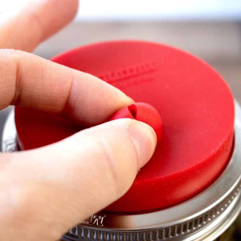 Load image into Gallery viewer, Silicone Fermentation Airlock Valve Lid With SS Band for Wide Mouth Mason Jars
