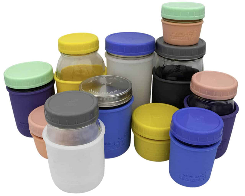 Load image into Gallery viewer, Silicone Sleeve for 4oz Mason Jars
