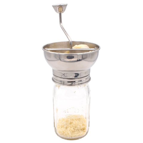 Food mill lid for wide mouth Mason jars