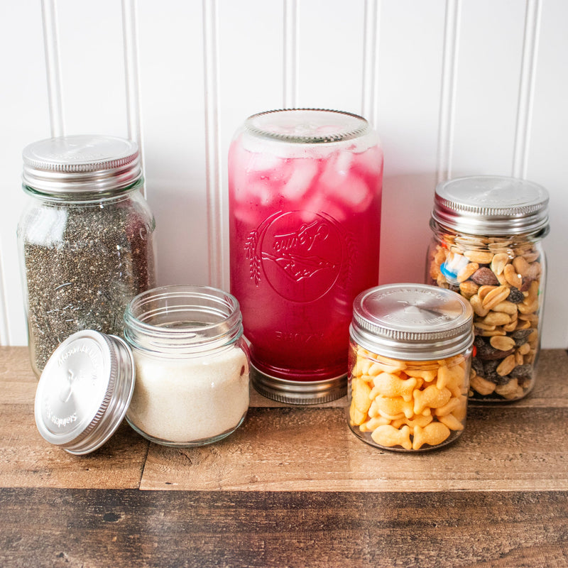 Load image into Gallery viewer, Stainless Steel Storage Lids with Leak-Proof Silicone Liners for Mason Jars 5 Pack
