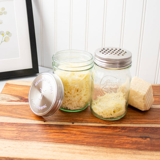 Stainless Steel Storage Lids with Leak-Proof Silicone Liners for Mason Jars 5 Pack