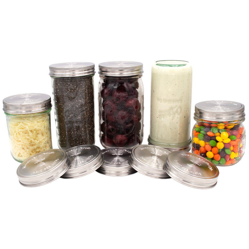 Load image into Gallery viewer, Stainless Steel Storage Lids with Leak-Proof Silicone Liners for Mason Jars 5 Pack
