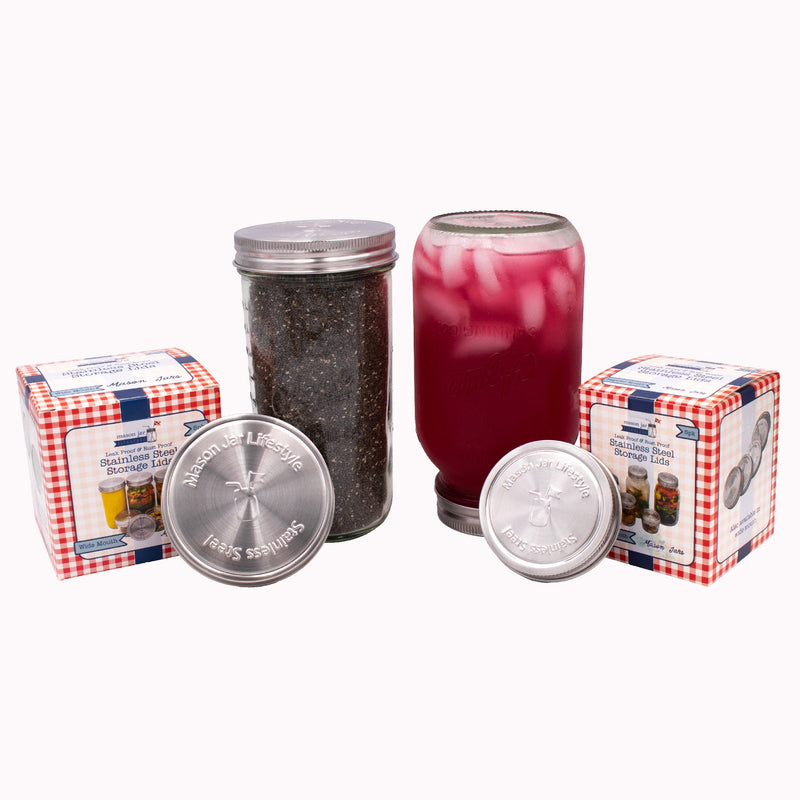 Load image into Gallery viewer, Stainless Steel Storage Lids with Leak-Proof Silicone Liners for Mason Jars 5 Pack
