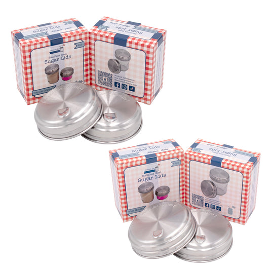 Sugar Dispensing Stainless Steel Lids for Mason Jars 2 Pack