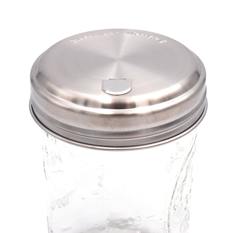 Load image into Gallery viewer, Sugar Dispensing Stainless Steel Lids for Mason Jars 2 Pack

