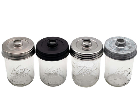 Threaded lid adapter for Mason jars