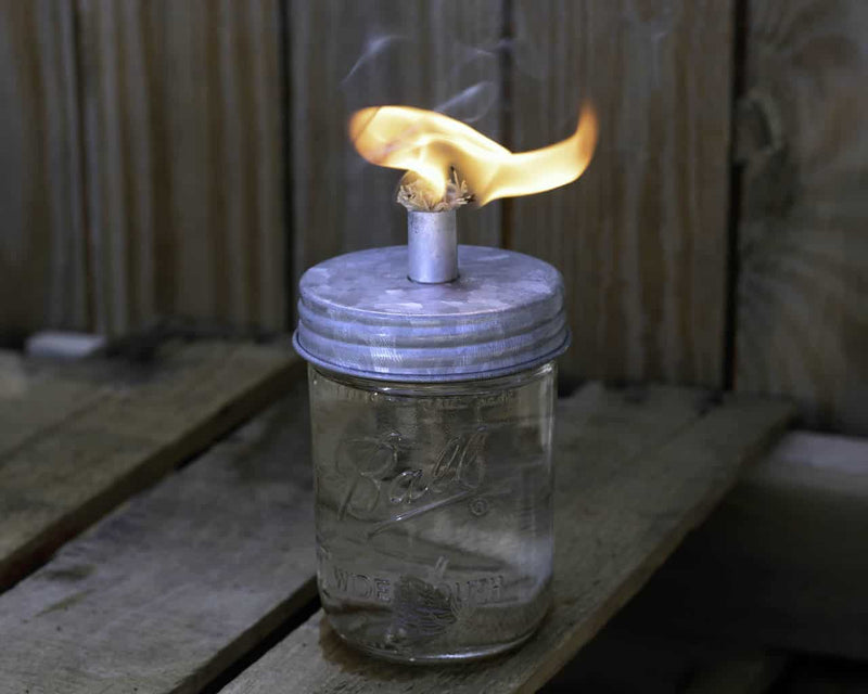 Load image into Gallery viewer, Tiki Torch Oil Lamp Galvanized Metal Lid for Mason Jars
