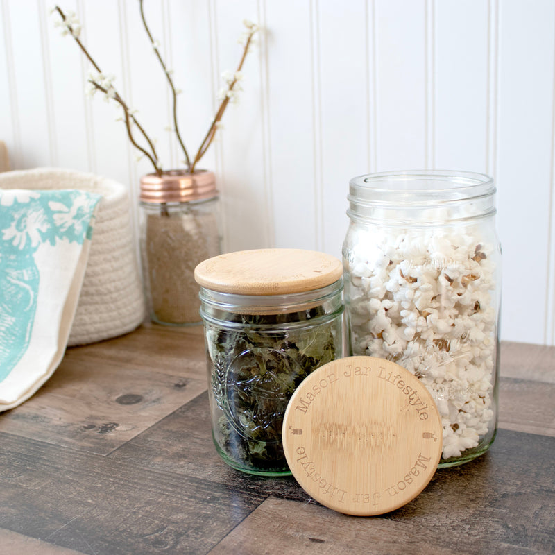 Load image into Gallery viewer, Bamboo Storage Stopper Lids for Mason Jars

