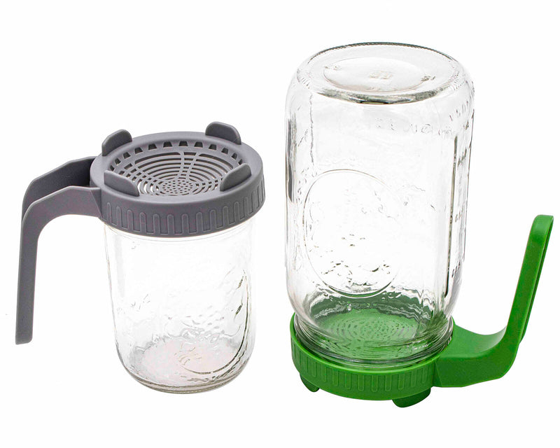 Load image into Gallery viewer, Plastic Sprouting Lid with Built-In Stand and Handle for Wide Mouth Mason Jars
