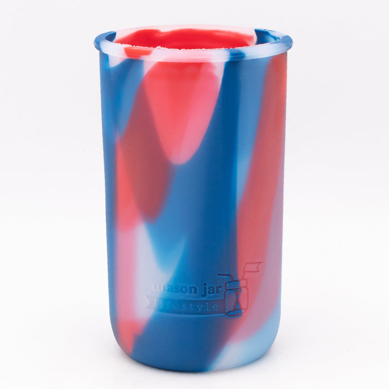Load image into Gallery viewer, Silicone Sleeve for Pint &amp; Half 24oz Mason Jars, shown in use, view 28
