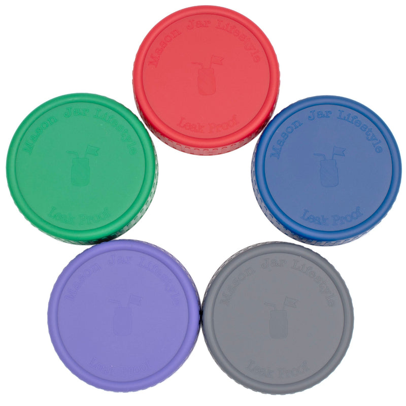Load image into Gallery viewer, Leak Proof Plastic Storage Lids with Silicone Liners for Mason Jars
