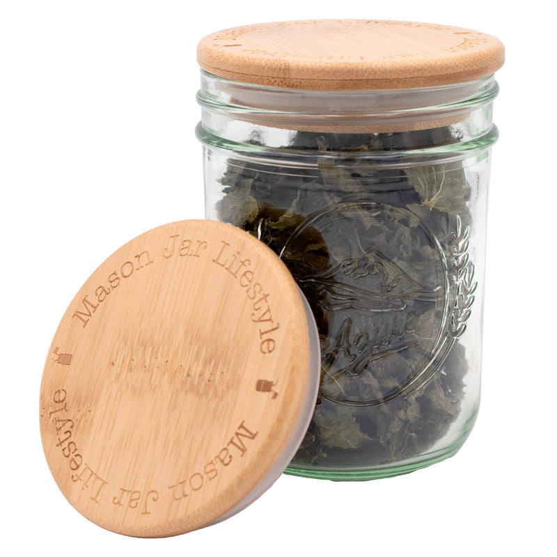 Load image into Gallery viewer, Bamboo Storage Stopper Lids for Mason Jars 6 Pack
