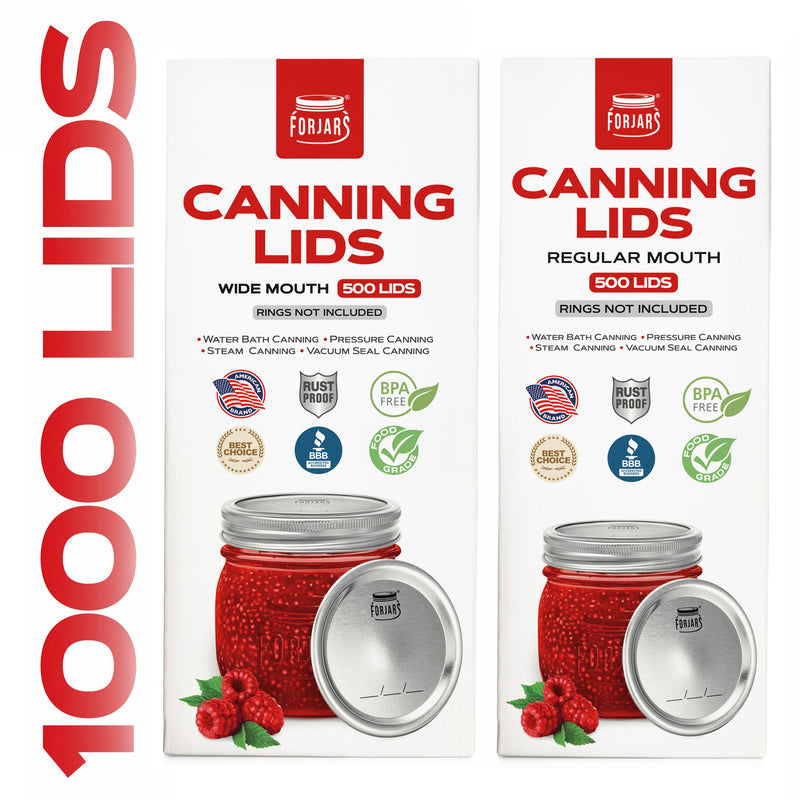 Load image into Gallery viewer, 1000 Count : 500 Regular Mouth + 500 Wide Mouth Canning Lids
