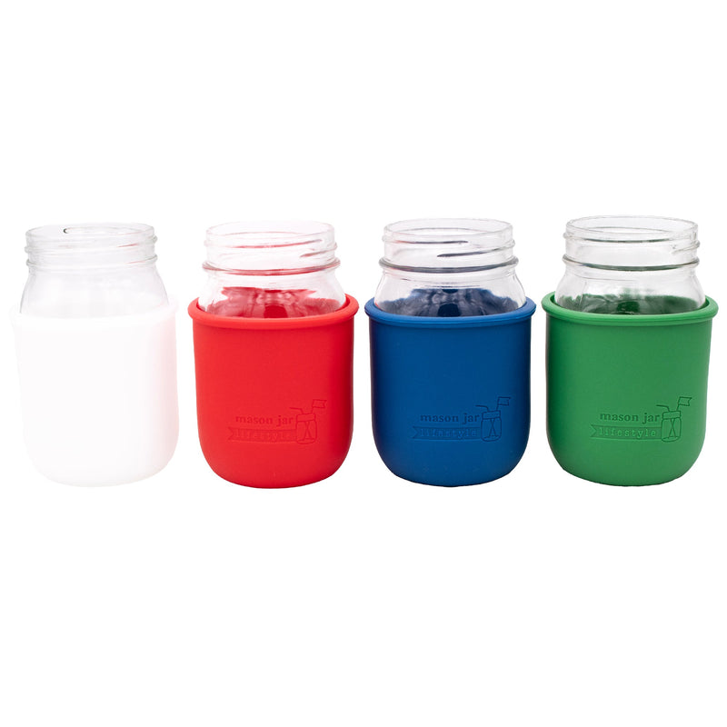 Load image into Gallery viewer, Silicone Sleeve for Regular Mouth Pint 16oz Mason Jars
