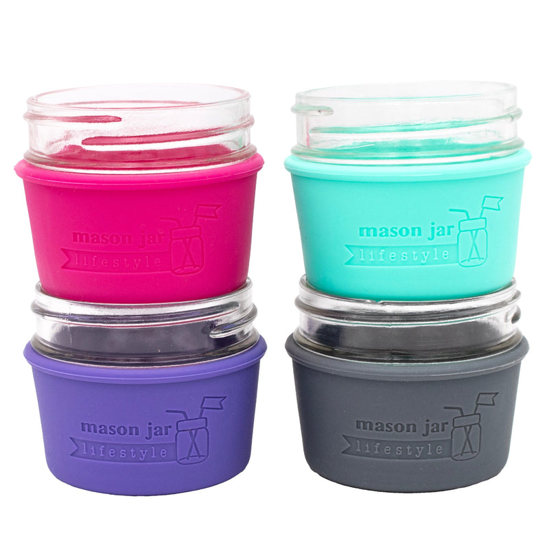 Load image into Gallery viewer, Silicone Sleeve for 4oz Mason Jars
