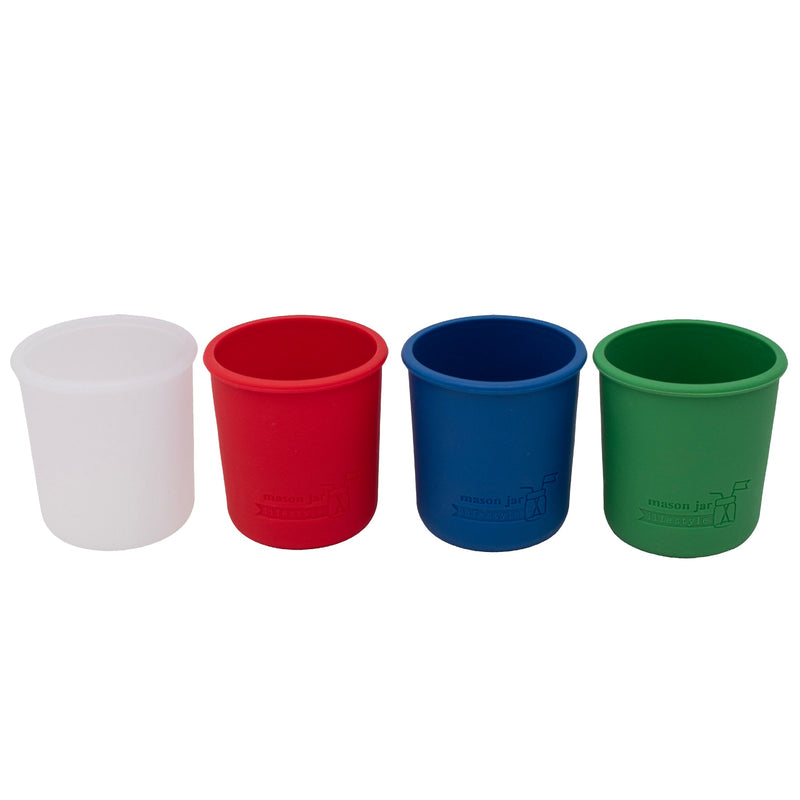 Load image into Gallery viewer, Silicone Sleeve for Regular Mouth Half Pint 8oz Mason Jars
