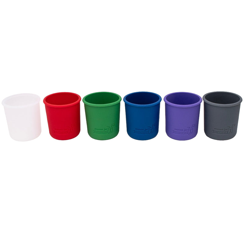 Load image into Gallery viewer, Silicone Sleeve for Regular Mouth Half Pint 8oz Mason Jars
