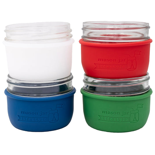 Silicone Sleeve for Wide Mouth Half Pint 8oz Mason Jars