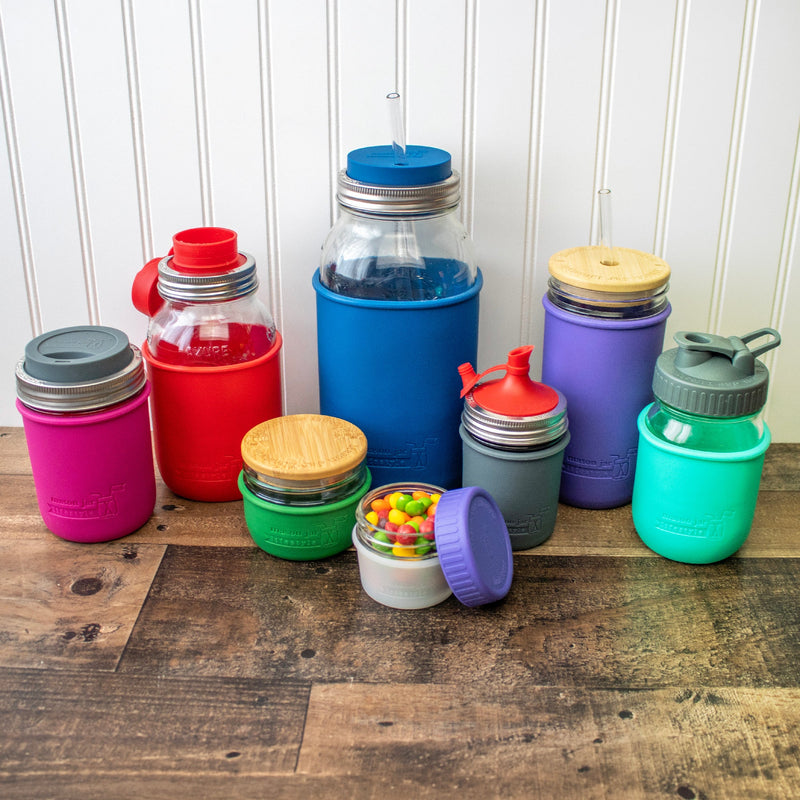 Load image into Gallery viewer, Silicone Sleeve for Pint &amp; a Half 24oz Ball Mason Jars
