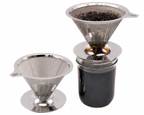 Pour over drip coffee stainless steel filter