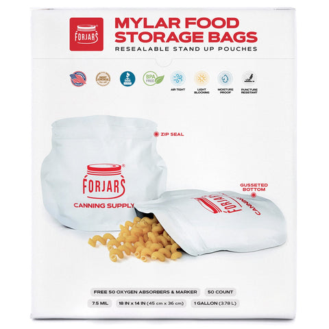 1 gallon Mylar bags, 50-count
