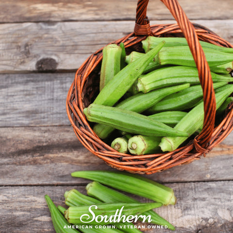 Clemson Spineless Okra seeds package, 50 count, GrowTime Garden Supply