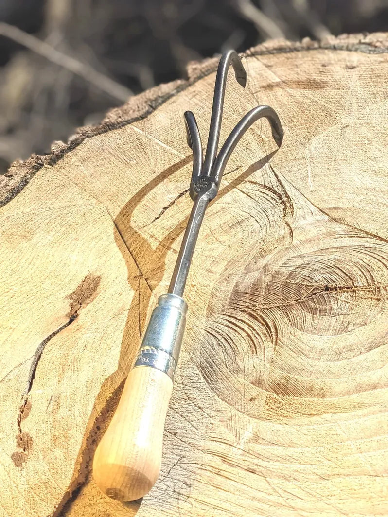 Load image into Gallery viewer, Homestead Iron 3-Tine Garden Cultivator shown in product view 3
