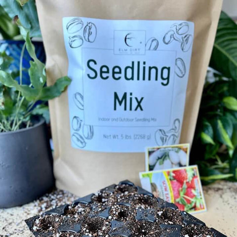 Elm Dirt seedling mix for seed starting bag