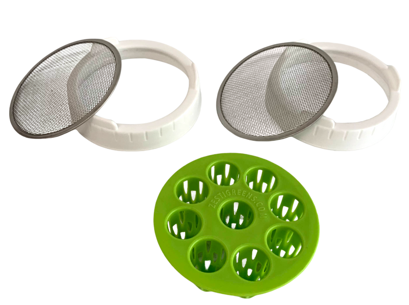 Load image into Gallery viewer, Sprouting Lids &amp; Green Onion Regrower for Wide Mouth Mason Jars. Sprouts Growing Kit for Bean Sprouts, Broccoli Organic Sprouts
