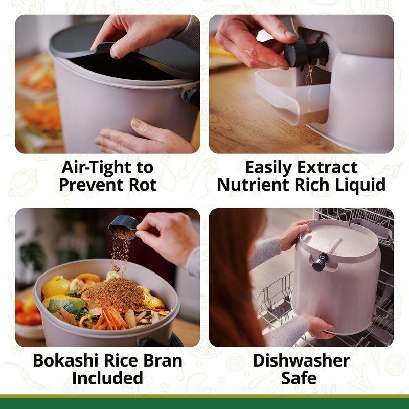 Load image into Gallery viewer, The Essential Bokashi Compost Bin Starter Kit, 4.4 gal
