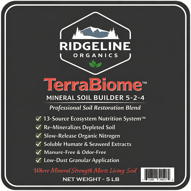 Load image into Gallery viewer, Ridgeline Organics Terra Biome™ Mineral Soil Builder 5-2-4 5lb bag
