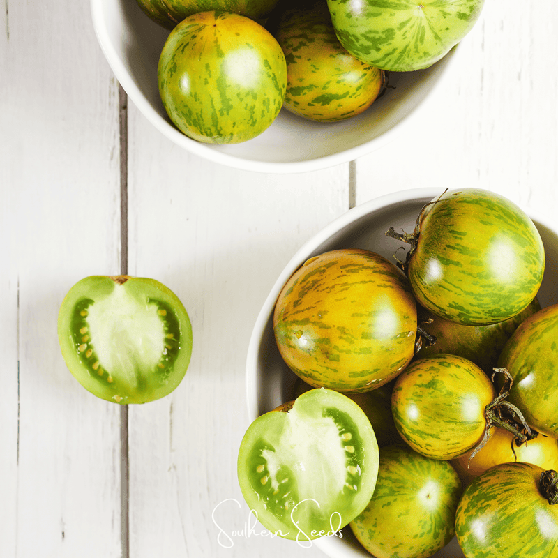 Load image into Gallery viewer, Green Zebra Tomato – 50 Seeds
