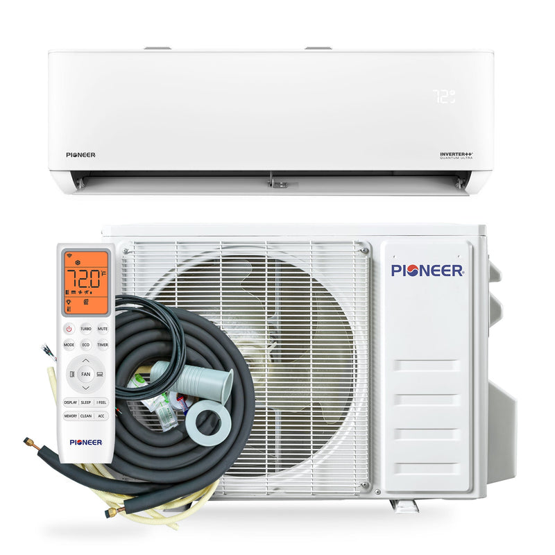 Load image into Gallery viewer, Pioneer® Quantum Ultra™ 9,000 BTU 23 SEER2 115V High-Wall Ductless Energy-Star Mini-Split Air Conditioner Inverter Heat Pump Full Set
