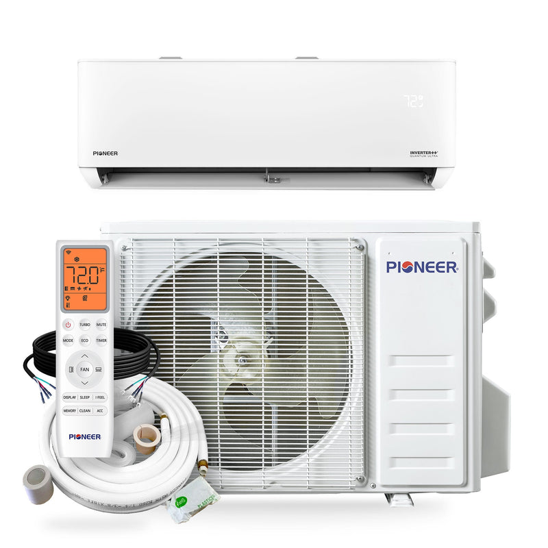 Load image into Gallery viewer, Pioneer® Quantum Ultra™ 9,000 BTU 23 SEER2 230V High-Wall Ductless Energy-Star Mini-Split Air Conditioner Inverter Heat Pump Full Set
