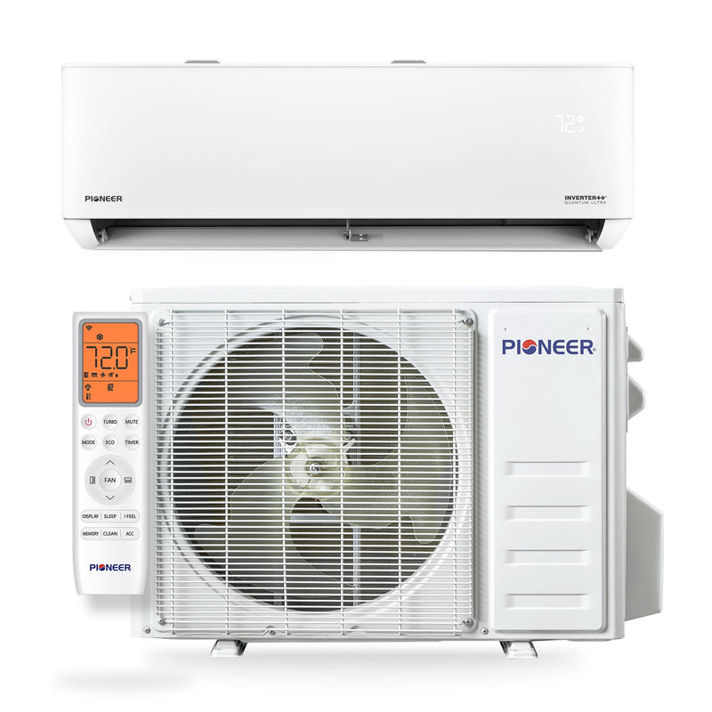 Load image into Gallery viewer, Pioneer® Quantum Ultra™ 12,000 BTU 24 SEER2 230V High-Wall Ductless Energy-Star Mini-Split Air Conditioner Inverter Heat Pump Full Set
