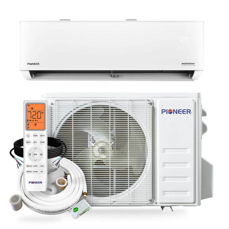 Load image into Gallery viewer, Pioneer® Quantum Ultra™ 18,000 BTU 23 SEER2 230V High-Wall Ductless Energy-Star Mini-Split Air Conditioner Inverter Heat Pump Full Set
